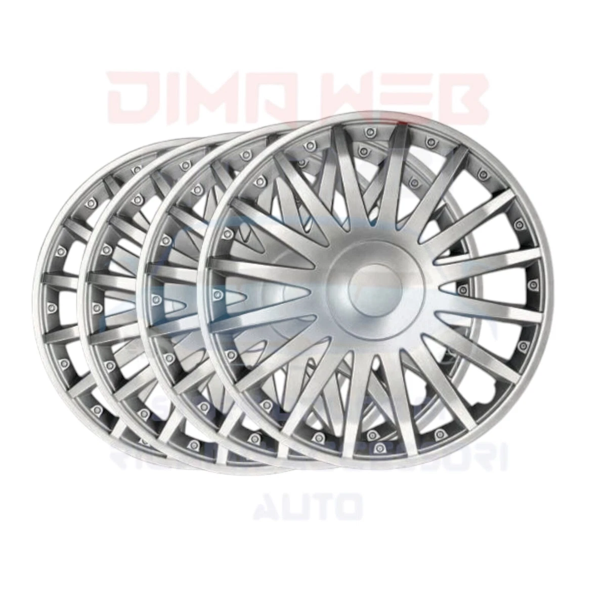 Set 4 Copricerchi 15" Universali Borchie Ruota Coppe Active - Foto 4