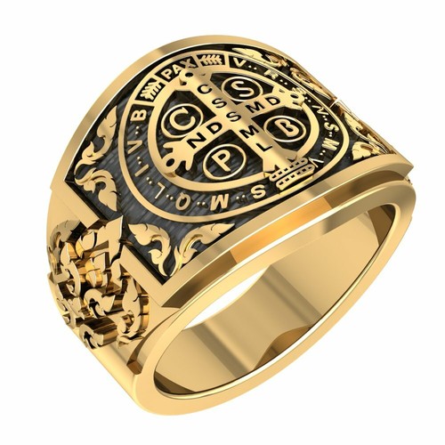 Anillo de Exorcismo San Cruz Latón Joyería Talla 6-15 | eBay