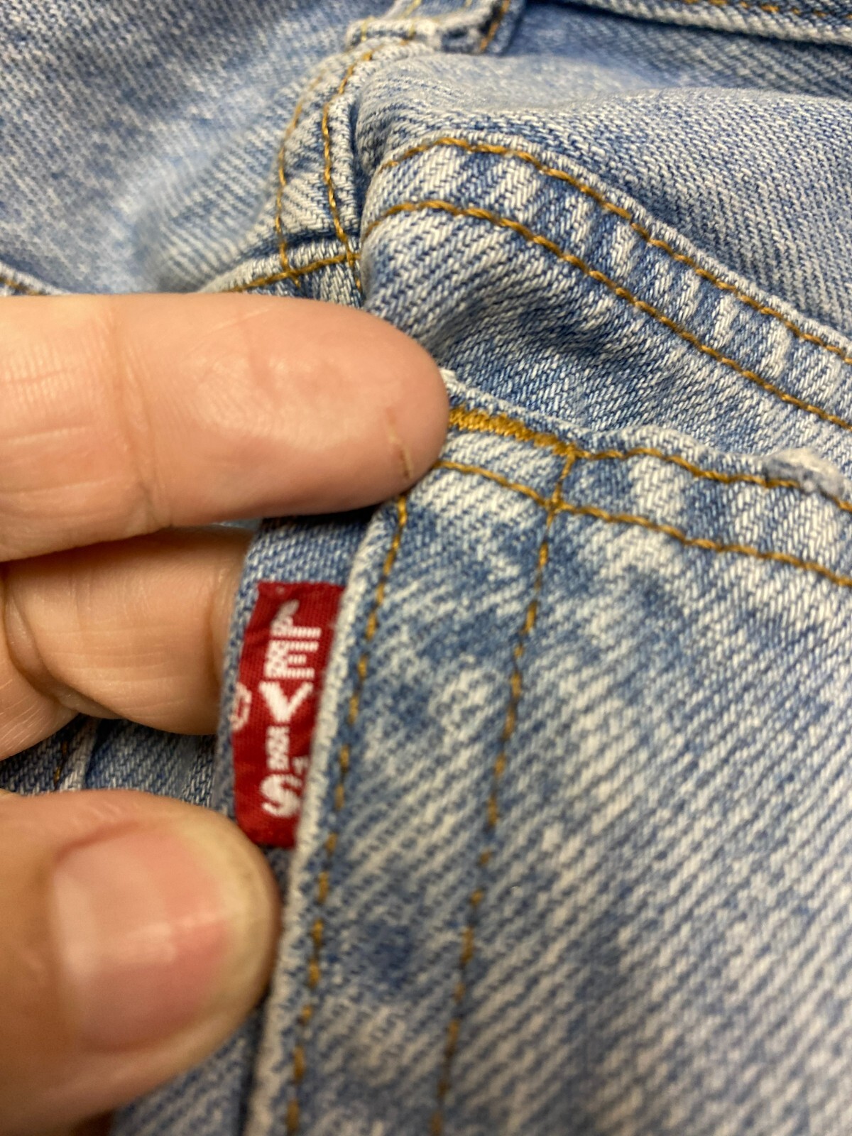 Levi's Premium 501 Big E Blue Distressed Button Fly Denim Cut-Off Jean Shorts 30 thumbnail 10