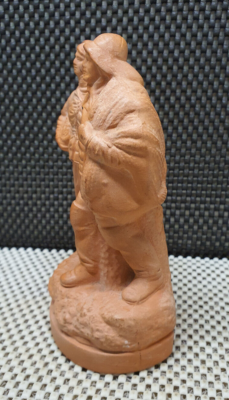 ANCIENNE MAGNIFIQUE PAIRE de statue couple de pêcheur en terre cuite polychrome EUR 600,00 - FR