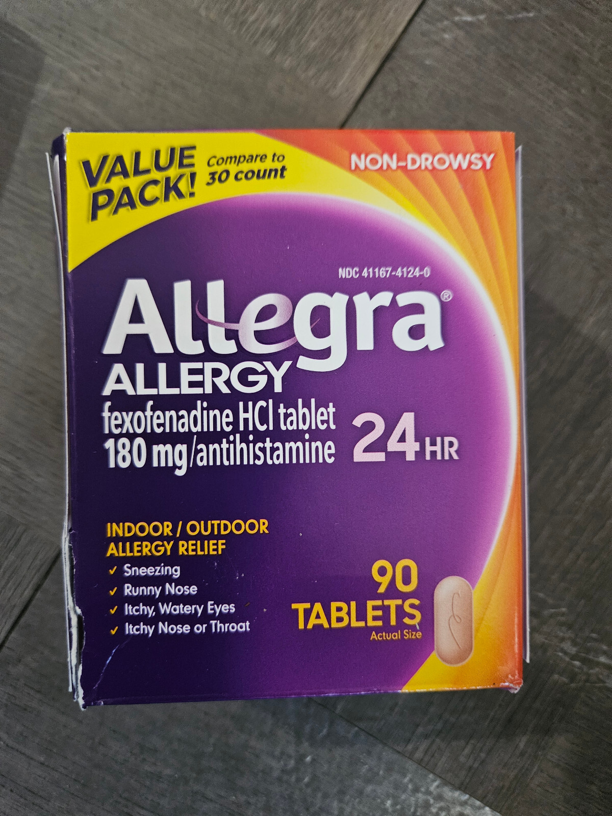 Allegra 180 mg  Allergy Treatment Tablets for Adult 90 count -06/2027