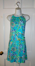 NWT LILLY PULITZER BERMUDA BLUE TURTLE SZN GIANNI SKORT ROMPER L