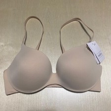 Auden Size 32B Women's Essential Comfort Underwire T-shirt Bra Lace Solid Beige