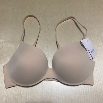 Auden Size 32B Women's Essential Comfort Underwire T-shirt Bra Lace Solid Beige