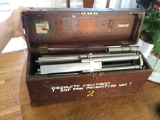 Surveying Scope Metal Tripod With Wooden Case Antique Monocular Telescope