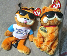 TY Beanies GARFIELD-2007 “Perfection Is Hard To Improve” & 2004 "Cool Cat"-MWMT