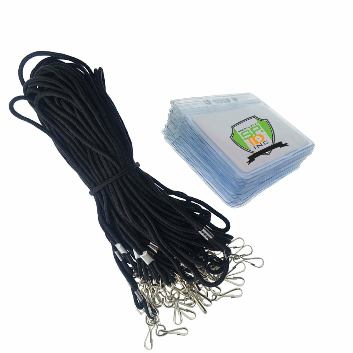 25 Pack Of Premium Name Tag Badge Holders With Lanyards  Horizontal  By Specialist Id Red