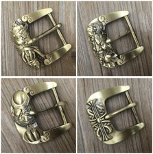 Solid Brass Men's Engraved Vintage Pin Buckle Belt Buckle Fits 1.5 Inch Belts  