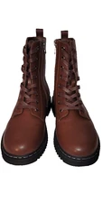 RollaBoots Women Size 9.5 Combat Style, Lace-up Front And 6" Side Zipper.
