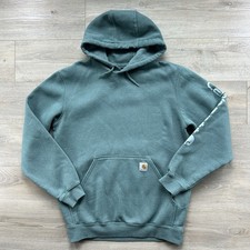 Carhartt Hooded Sweatshirt Mens M Green Heavyweight Loose Fit TS0288-M K288GE1