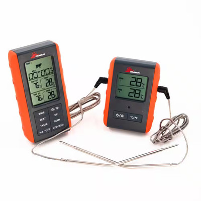 2-Piece Wireless Meat Thermometer with Long-Distance Remote and 2 High Temperatu