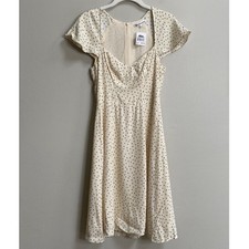NWT Reformation Salt And Pepper Novia Polkadot Print Flutter Sleeve Dress Size 0