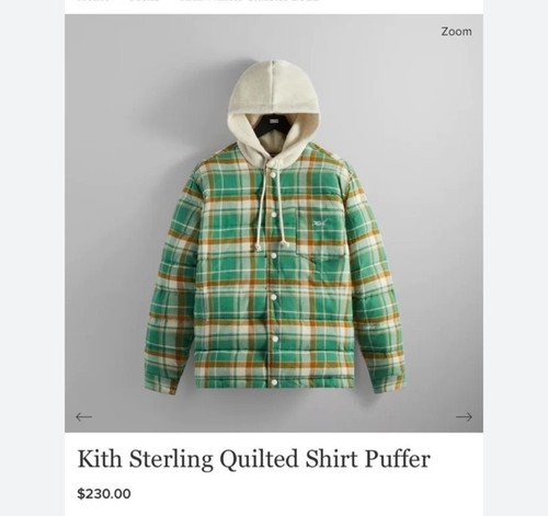 Kith Men’s New Sterling Quilted Puffer Shirt Jacket Coat XS - Picture 6 of 12