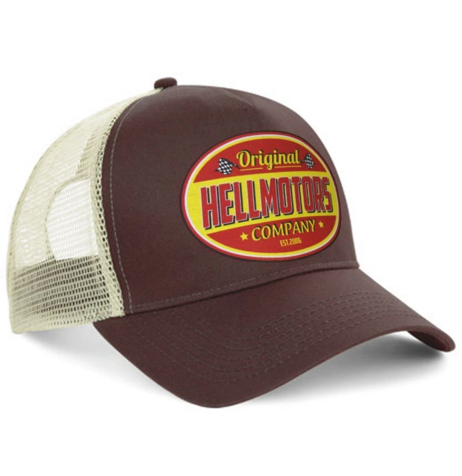 Hellmotors rot Trucker Cap Hot Rod Oldschool Biker Baseball Kappe Mütze - Bild 1 von 1