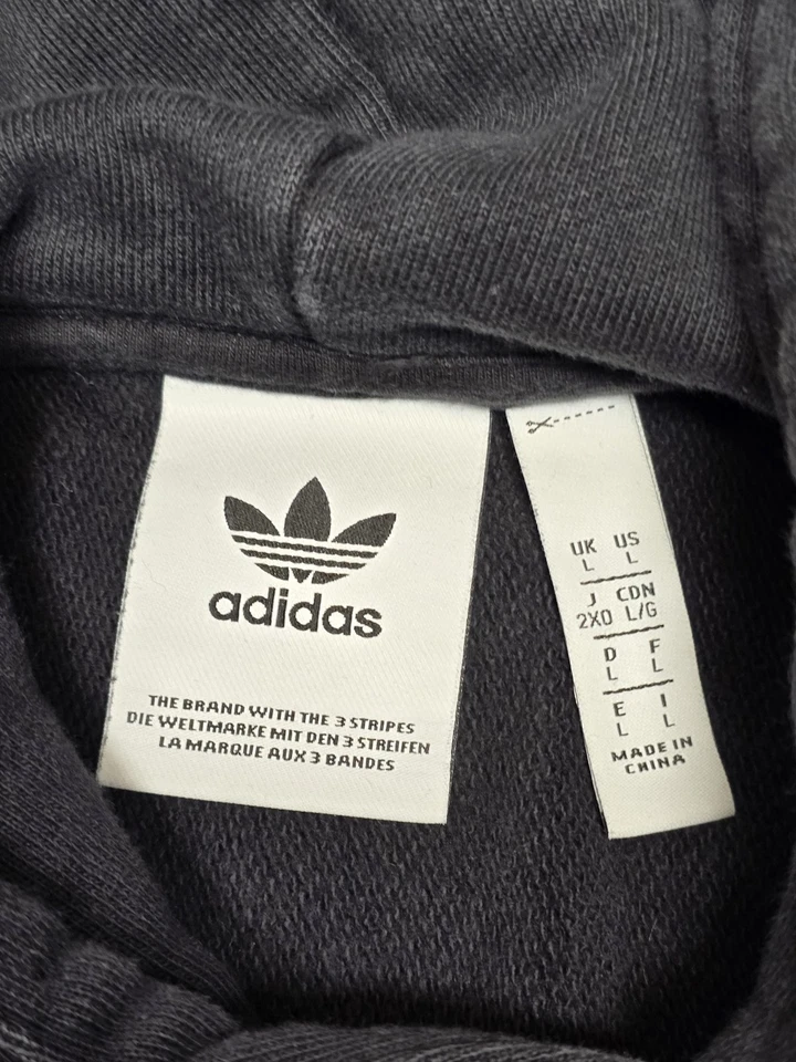 Adidas Hoodie Mens 2XL Trefoil Spell Out Three Stripes Pullover Large Fit Athlet - Image 4 of 4