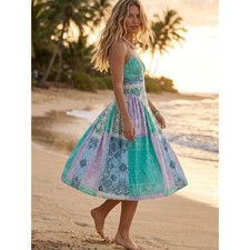 Free People Bohemian Bandana Tropical Wish You Would Midi Dress Size XL