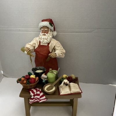 Possible Dreams Clothtique Santa  A Pinch Of Cheer .  Santa Cooking At Table 