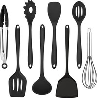 KüChenhelfer Set 8 StüCk Silikon HitzebestäNdig Schwarz Kochutensilien