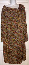 TALBOTS Size 1X L/S Shades Of Autumn Dress