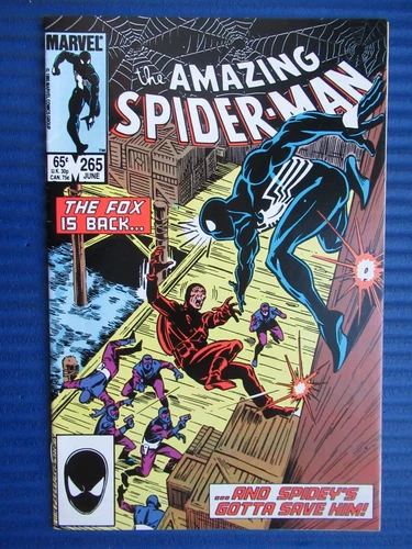 AMAZING SPIDER-MAN # 265 - (VF+) -THE BLACK FOX IS BACK-1ST APP OF SILVER SABLE