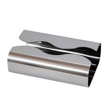 Simple Curved Stainless Steel Tissue Holder With High Capacity Paper Storage