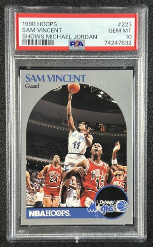 SAM VINCENT PSA 10 1990-91 HOOPS BASKETBALL #223A MAGIC 7632
