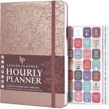Legend Undated Hourly Planner, A5 Appointment 5.5'' x 8.3'' , Rose Gold