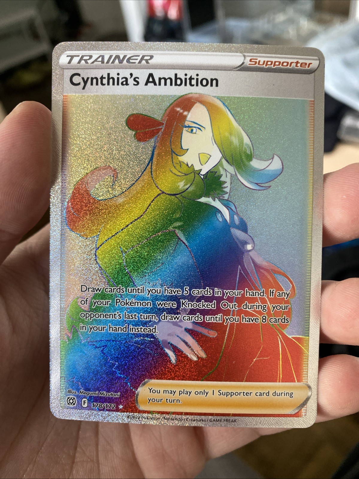 Cynthia's Ambition 178/172 Rainbow Secret Rare Brilliant Stars Pokemon Nm-Mint