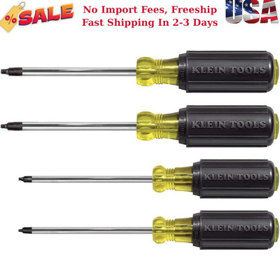 Klein Tools 4-Piece Square Recess Screwdriver Set- Cushion Grip Handles - 85664