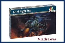 Italeri Plastic Model kit 1/72 Scale AH - 6 Night Fox helicopter #017 