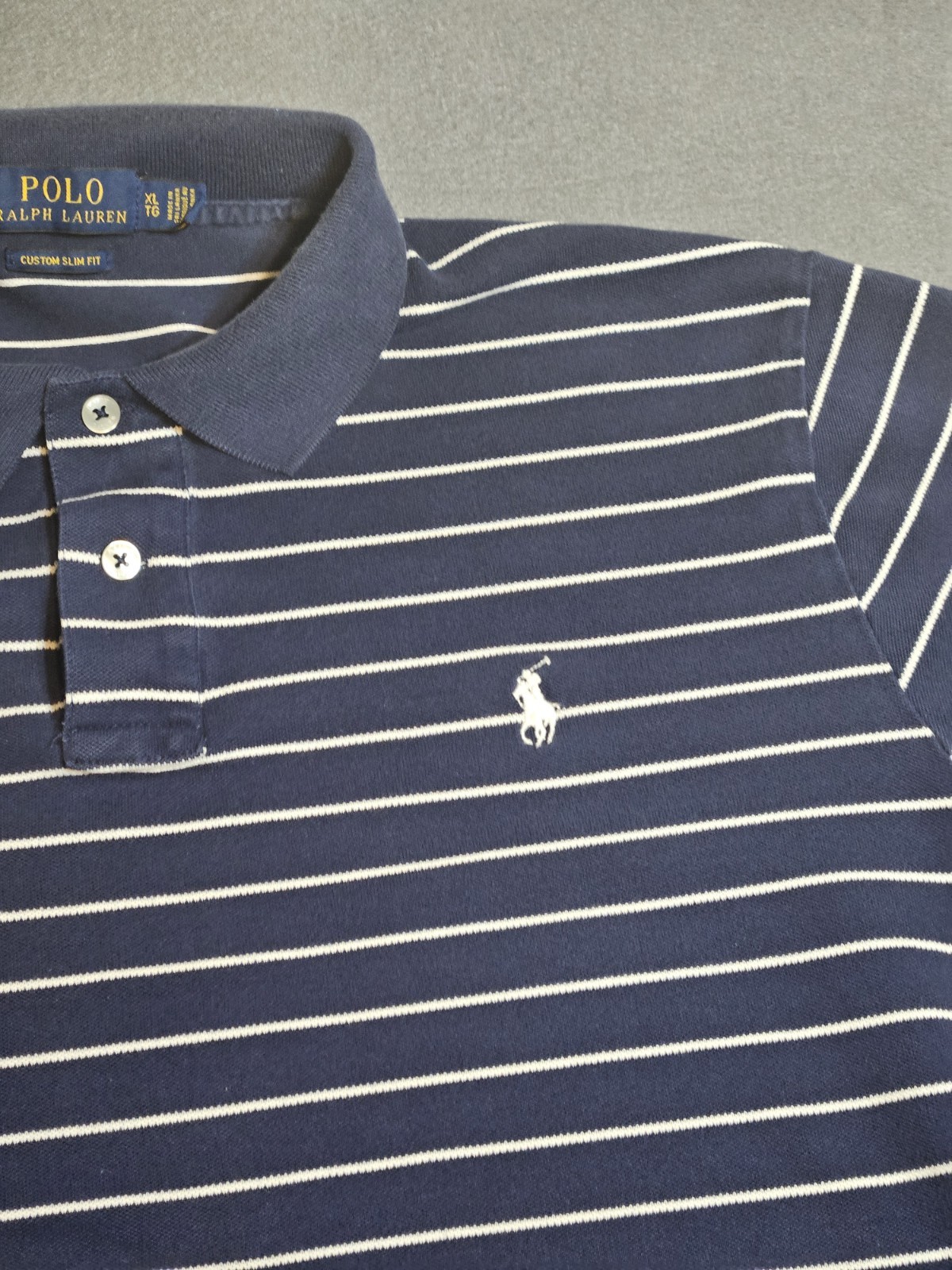 Polo Ralph Lauren Camicia Uomo Extra Large Blu Personalizzata Slim Fit Preppy Pony Logo