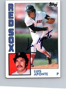 1984 TOPPS LUIS APONTE #187 Auto Autographed Signed BOSTON RED SOX 2