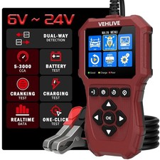 Car Battery Tester 6V 12V 24V with Lithium Battery Testing, BT911 5-3000CCA Auto