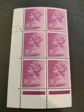 GB QEII 1983 31p purple. SGX981. Cylinder number 2 dot. MNH block of 6