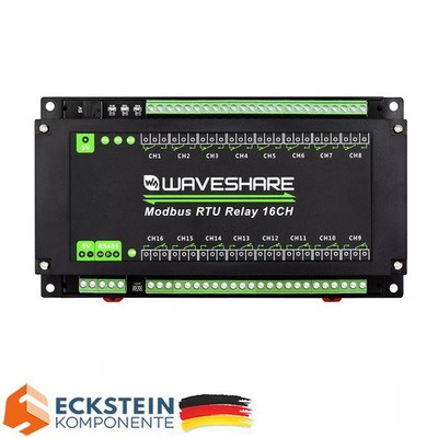 WaveShare Modbus RTU 16CH Relay Relais Modul RS485 Interface mit Isolation Schut