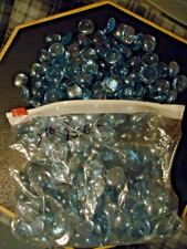 Ice Blue Translucent Glass Gems Pebbles Vase Fill / Mosaic 3 lb