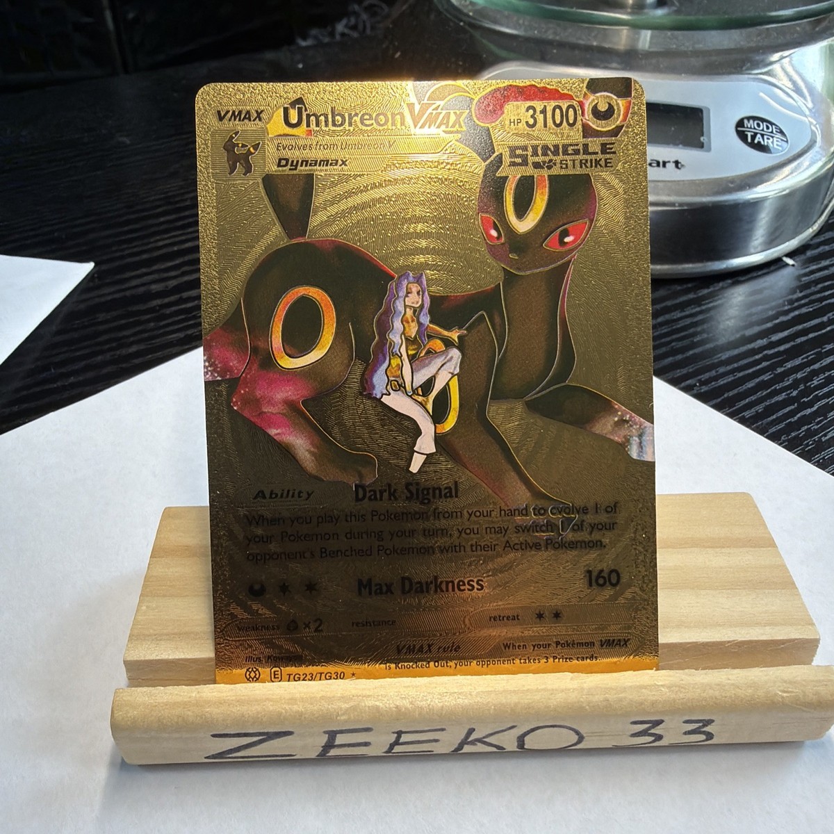 Gold Foil Fan Art Display Card Collection Umbreon Vmax Hp 3100 | eBay