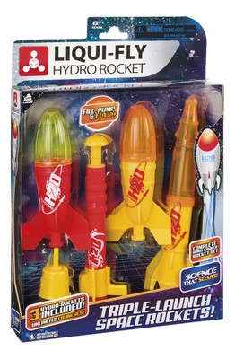 Toysmith Triple-Launch Deluxe Water Rocket Set, Endless Launches, Liqui-Fly