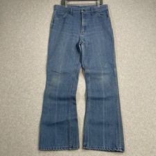 Vintage 60s 70s Bell Bottom Flared Jeans Mens 30x30 Blue Boot Cut USA Talon Zip