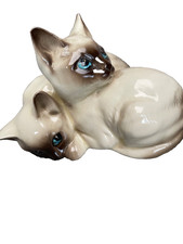 Royal Doulton Siamese Kittens – Pair of China Cats – 12cm x 8cm