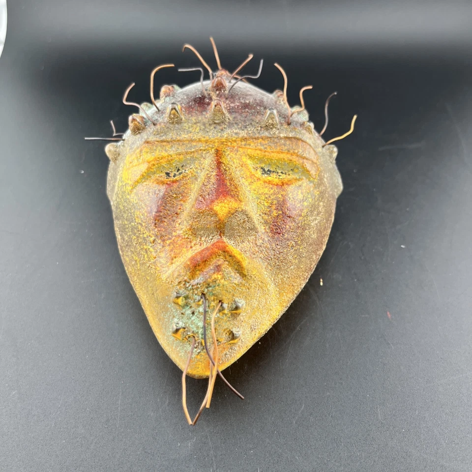 Máscara de vidrio artístico - Firmada por Diane Ferland - Cassandre hecha a mano Canadá - Colorida Foto 2 de 4