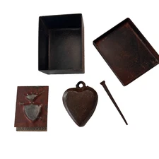 JAN BARBOGLIO HAND FORGED IRON HEART, NAIL, BOX WITH CARD - RARE EXCELLENT COND