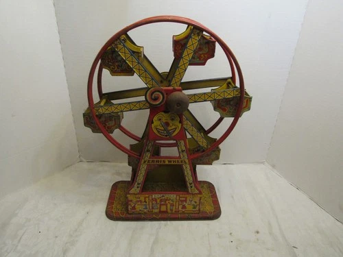 Vintage Rare 1930's J. Chein Tin Litho Hercules Ferris Wheel Wind-Up Toy