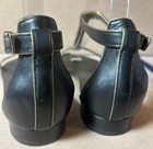 Salvatore Ferragamo Black T-strap Sandals Sz 9.5B Gold Buckle And Accents  — photo 5