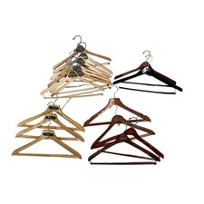 Vintage hangers clothing store display hotel lot 16 wood wooden advertising
