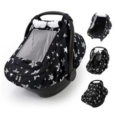 Car Seat Cover Baby Boy, Infant Car Seat Canopy Outdoor, 2 Layers Black Star