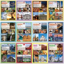 Wiooffen 12 Pcs Cultures Around The World Posters Multicultural  Diversity C...