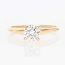 .64ct Round Diamond Solitaire Prong-Set Engagement Ring 14k Yellow Gold Size 5