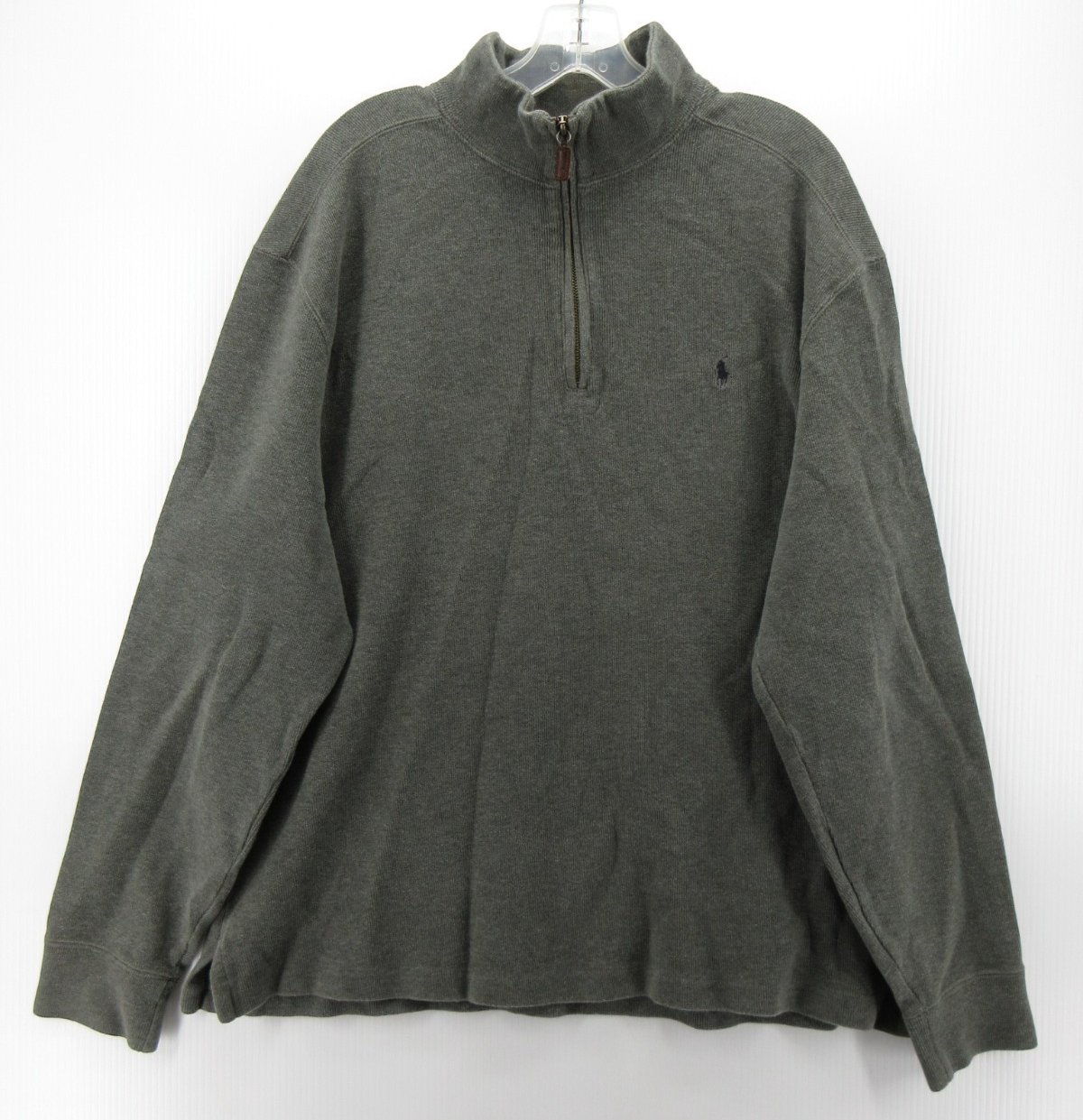 VINTAGE Ralph Lauren Polo Felpa Uomo XL Grigio 1 4 Zip Pullover Pony Preppy