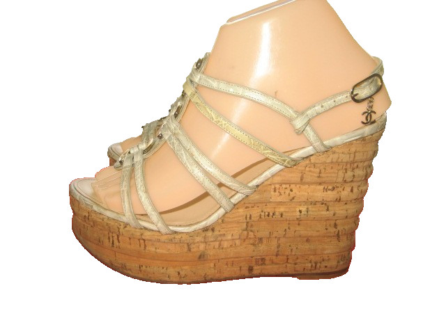 WOMEN'S CHANEL WEDGES CORK HEELS SHOES US 7 EUR 37.5 thumbnail 4